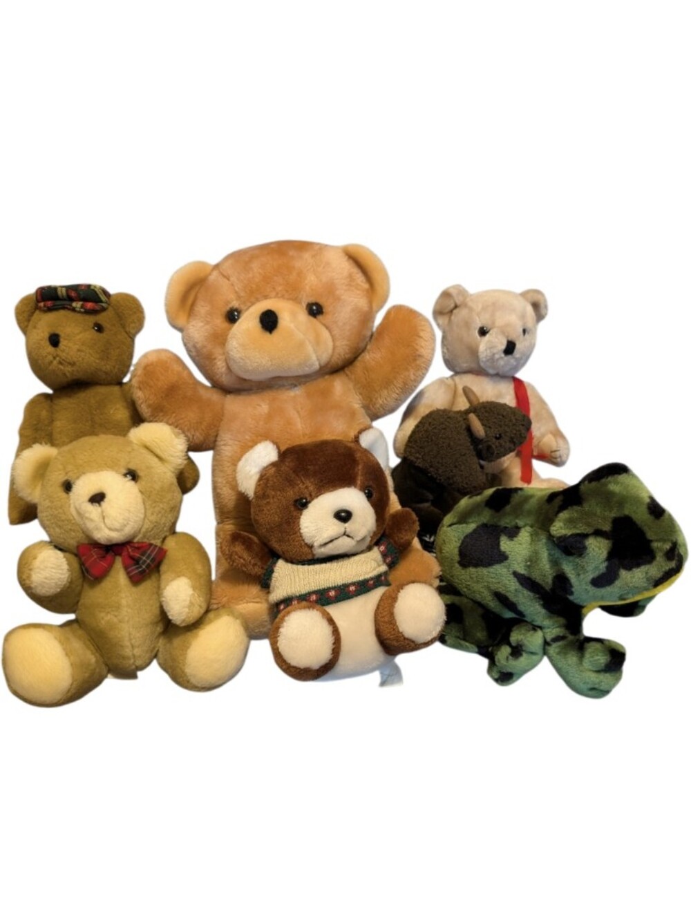 Vintage 80s & 90s Plush Lot - 7 Assorted Vintage Stuffed Animals Toys
